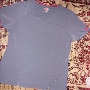 🌟 Dickies size Large womans scrub work wear shirt top gray light weight